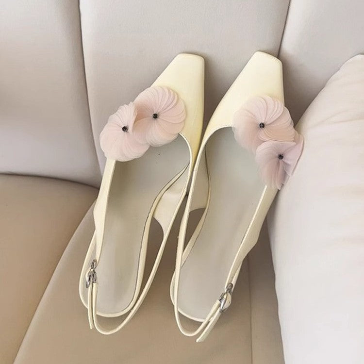 Damen Slingback Pumps mit floralen Akzenten EB