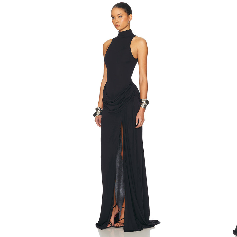 Damen Maxikleid mit figurbetontem Schnitt und elegantem Drapierungselement EB