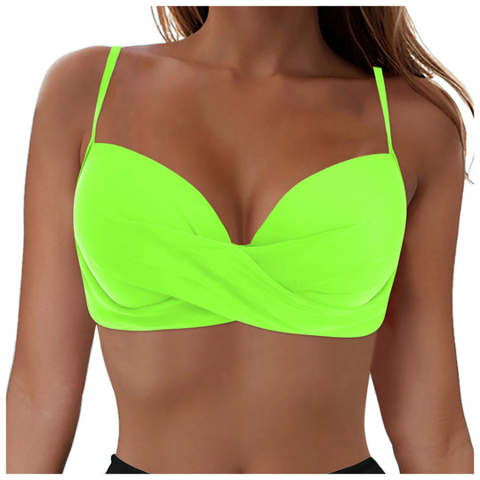 Damen Elegantes Bikinioberteil mit Wickeldesign EB