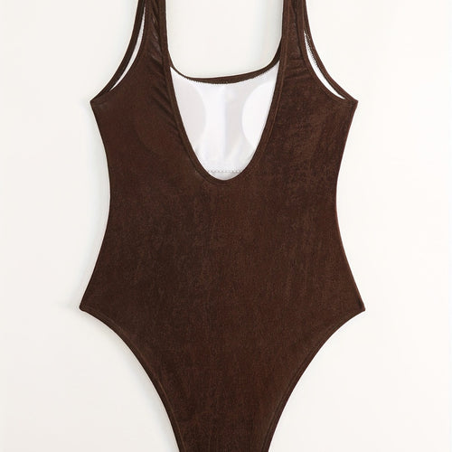 Damen Einteiler Badeanzug mit elegantem Rücken-Detail EB