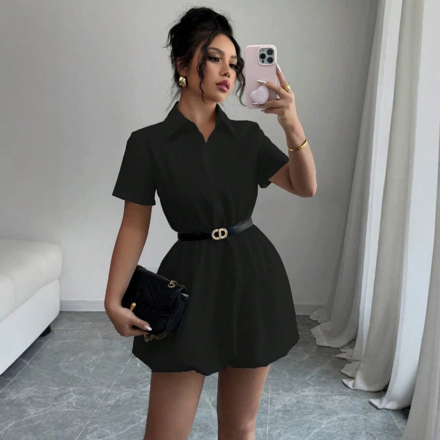 Damen Hemdblusenkleid mit zeitloser Silhouette und tailliertem Design EB