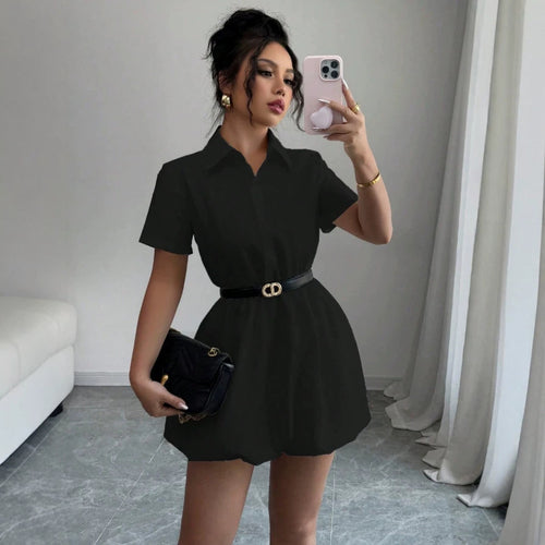 Damen Hemdblusenkleid mit zeitloser Silhouette und tailliertem Design EB