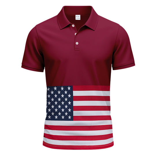 Herren Poloshirt mit einzigartigem Flaggenmotiv und moderner Passform EB
