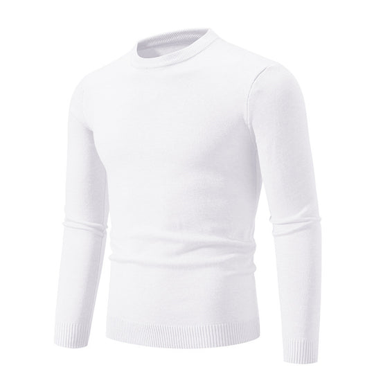 Herren klassischer Rundhals-Pullover aus weichem Strick EB