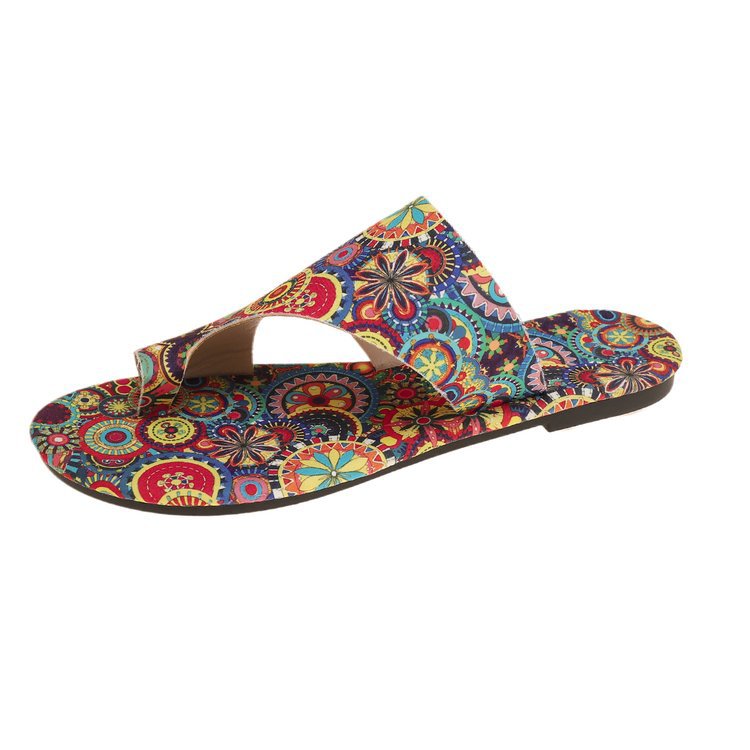 Damen Zehentrenner-Sandalen mit floralem Muster und bequemer Fußbettung EB
