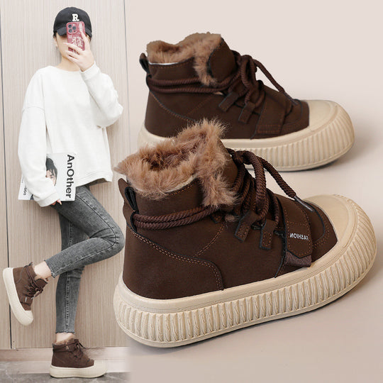 Damen Winter Sneakers mit kuscheligem Fleece-Futter und rutschfester Sohle EB