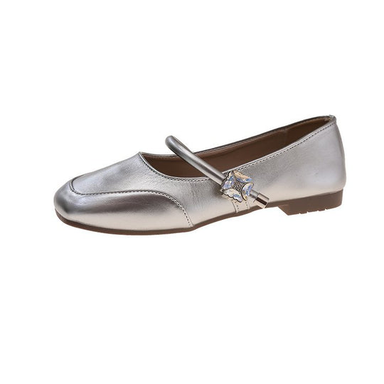 Damen elegante Ballerinas mit dekorativem Verschluss EB
