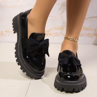 Damen modische Slipper mit extragroßem Schleifen-Detail und rutschfester Sohle EB