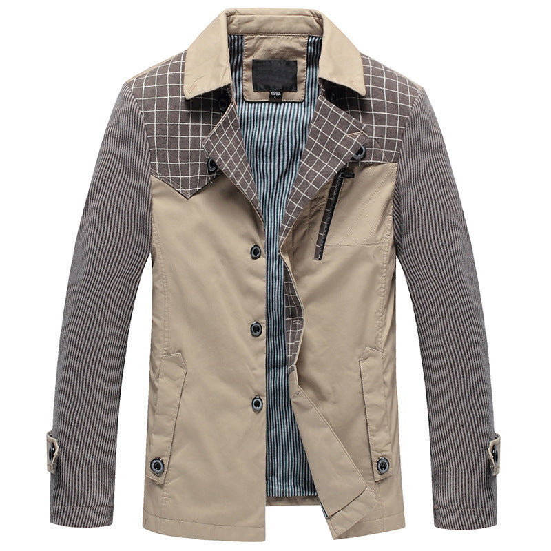 Herren Feldjacke mit Kontrast-Einsätzen und Brust-Reißverschlusstasche EB
