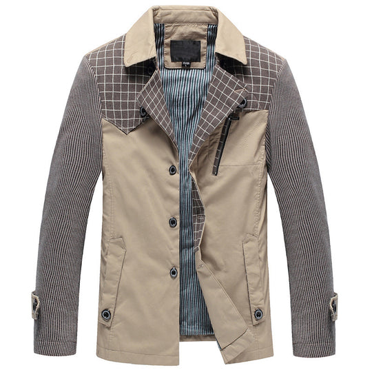 Herren Feldjacke mit Kontrast-Einsätzen und Brust-Reißverschlusstasche EB