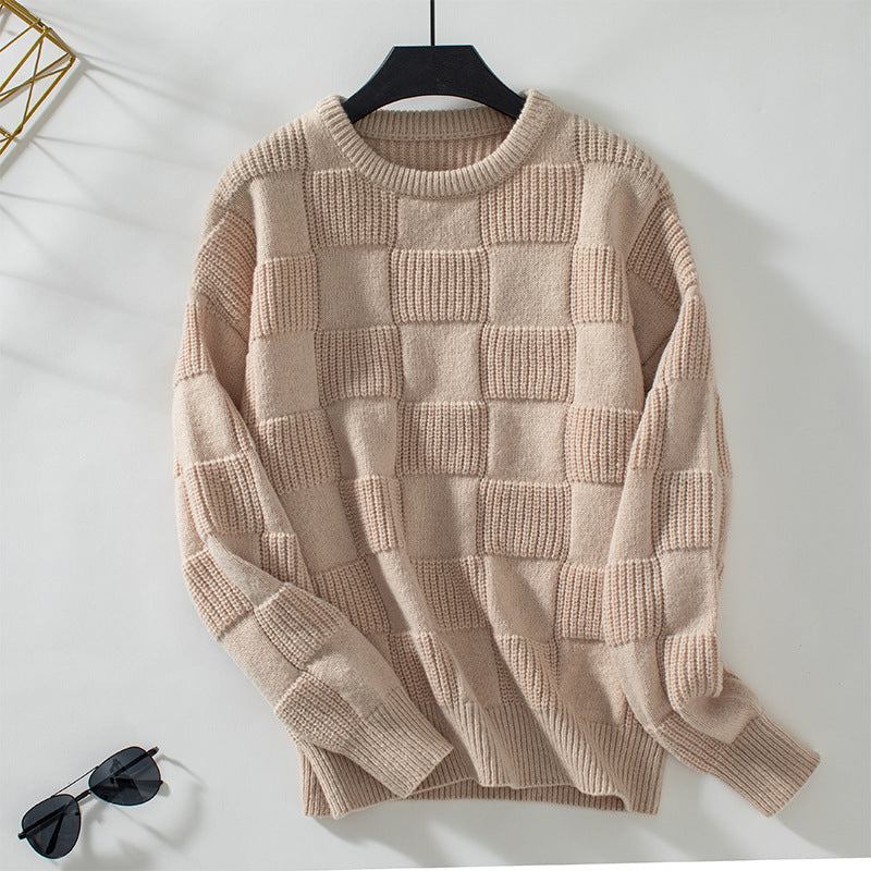 Damen gemusterter Strickpullover mit Panoramadesign und kuscheliger Haptik EB