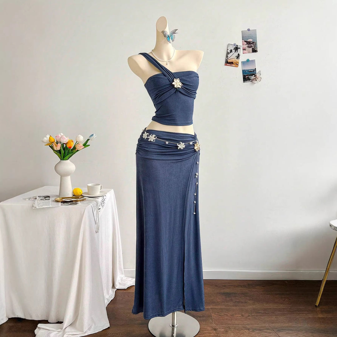 Damen elegantes Sommerkleid mit floralem Detail EB