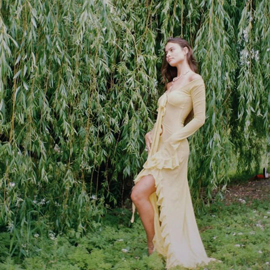 Damen elegantes Strandkleid mit transparenten Einsätzen und raffinierten Schnürdetails EB