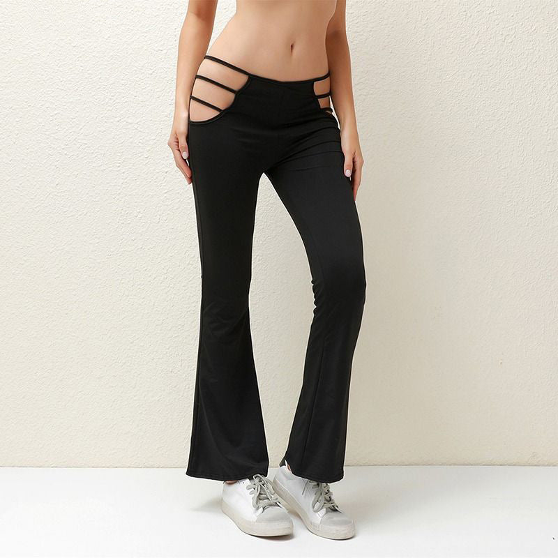 Damen Flared Leggings mit modischem Cut-Out Design EB