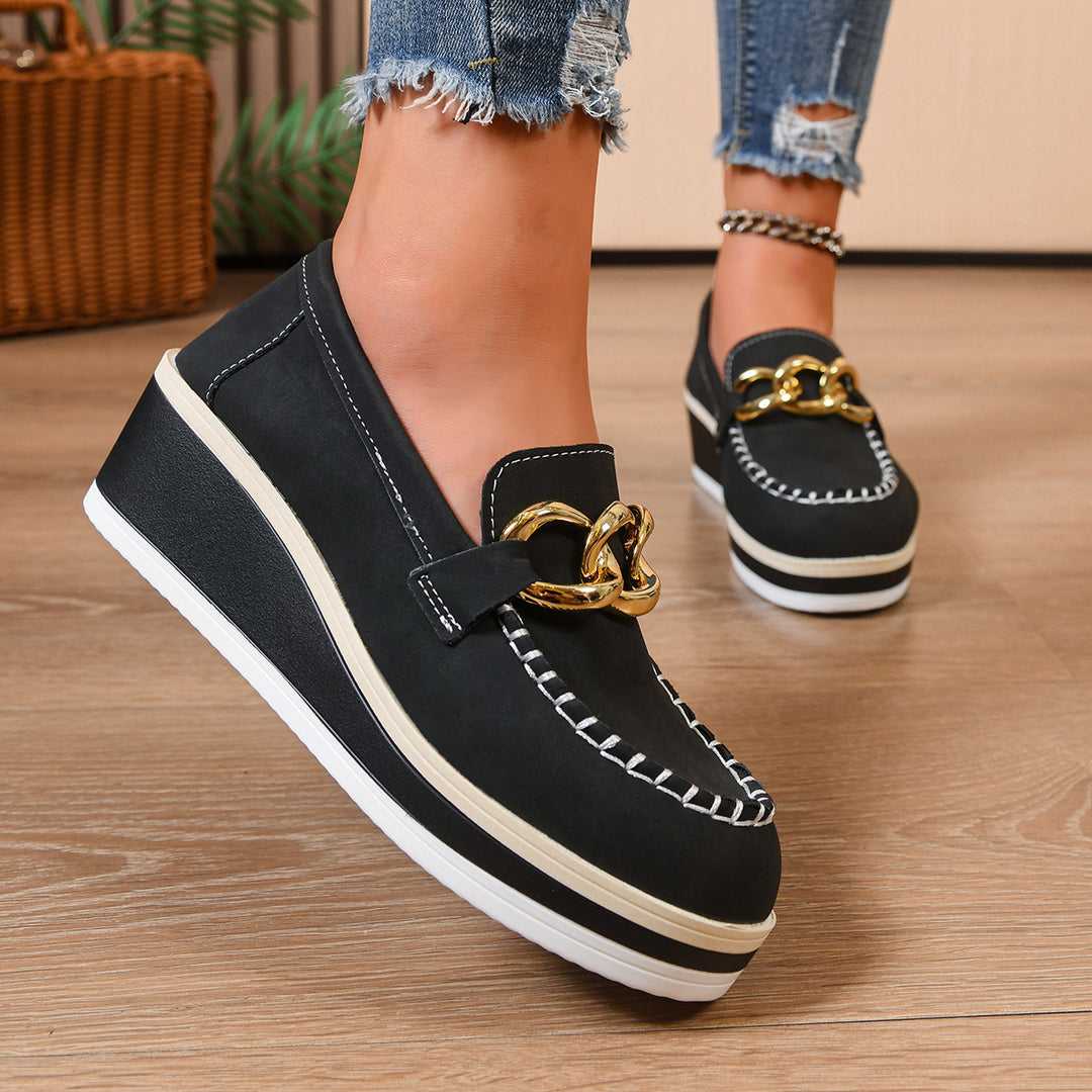 Damen Komfortable Slipper mit Plateausohle EB