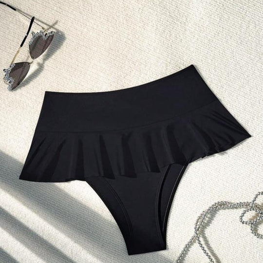 Damen Badeset mit eleganter Rüsche und hohem Taille EB