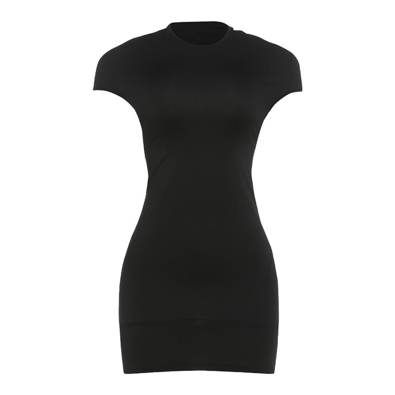 Damen Figurschmeichelndes Mini-Kleid mit schulterfreien Ärmeln und legere Passform EB