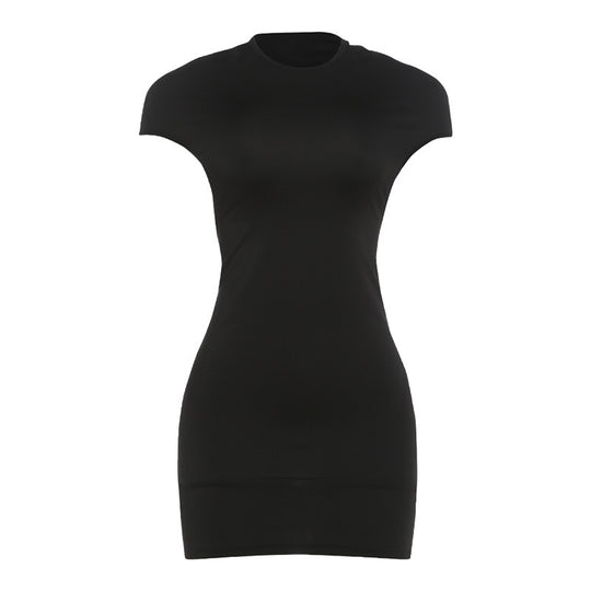 Damen Figurschmeichelndes Mini-Kleid mit schulterfreien Ärmeln und legere Passform EB