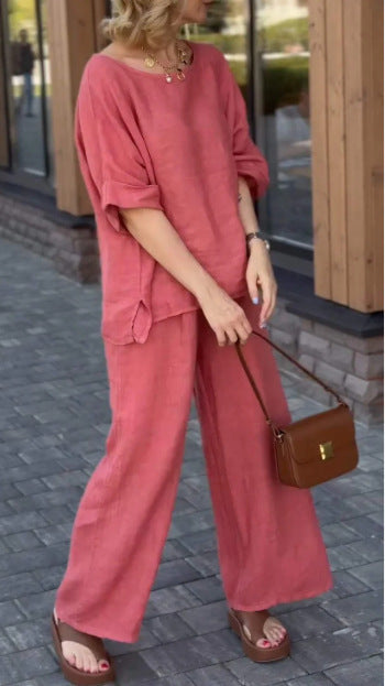 Damen Lässiges Zweiteiliges Outfit mit weitem Schnitt und lässigem Design EB