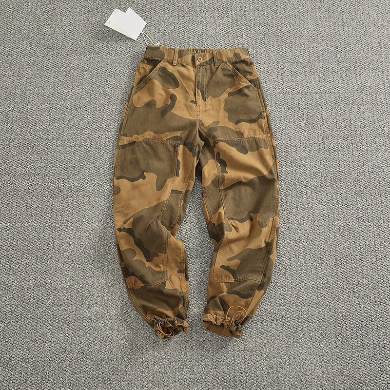 Herren Cargohose im stylischen Camouflage-Design mit elastischem Bund und praktischen Taschen EB