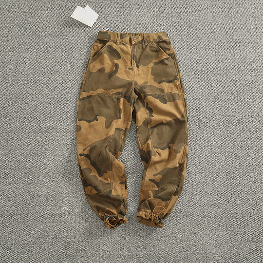 Herren Cargohose im stylischen Camouflage-Design mit elastischem Bund und praktischen Taschen EB
