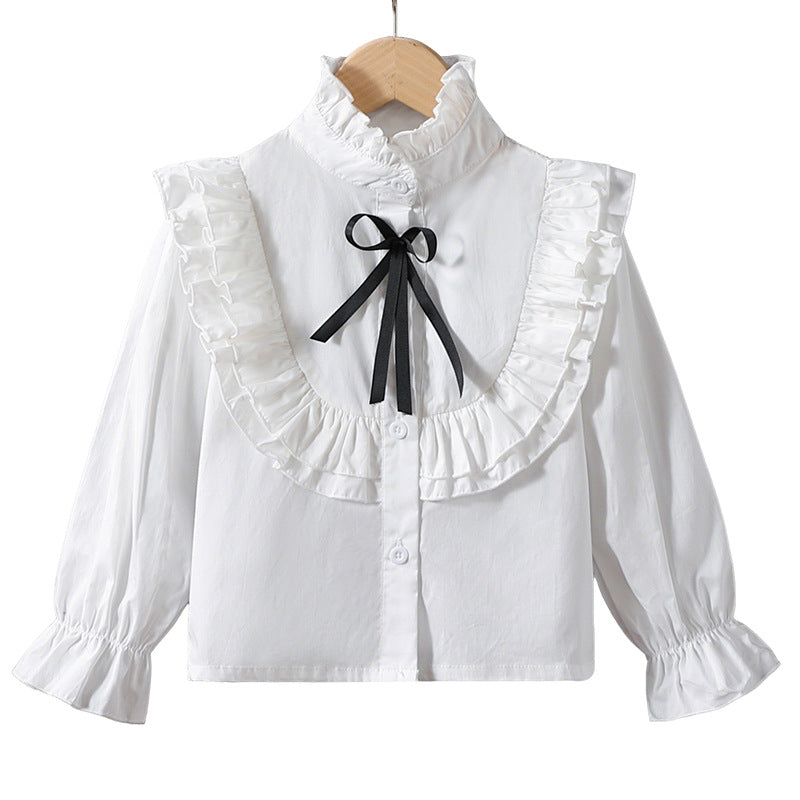 Mädchen verspielte Bluse mit Rüschendetails EB