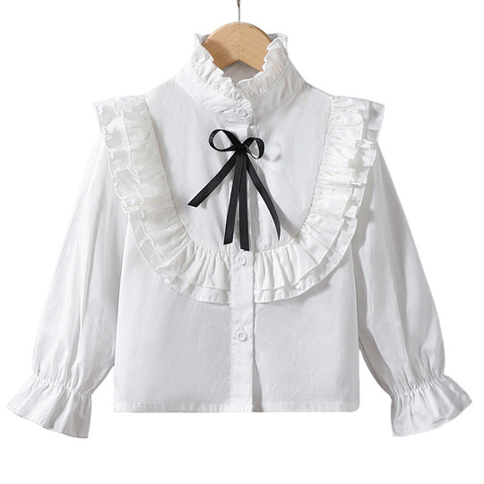 Mädchen verspielte Bluse mit Rüschendetails EB