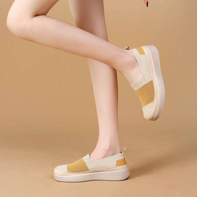 Damen Bequeme und stylishe Slip-On Sneakers mit atmungsaktivem Obermaterial EB