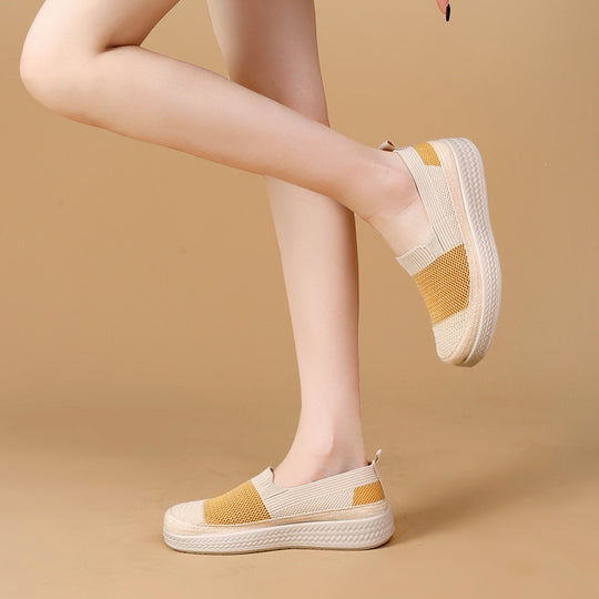 Damen Bequeme und stylishe Slip-On Sneakers mit atmungsaktivem Obermaterial EB