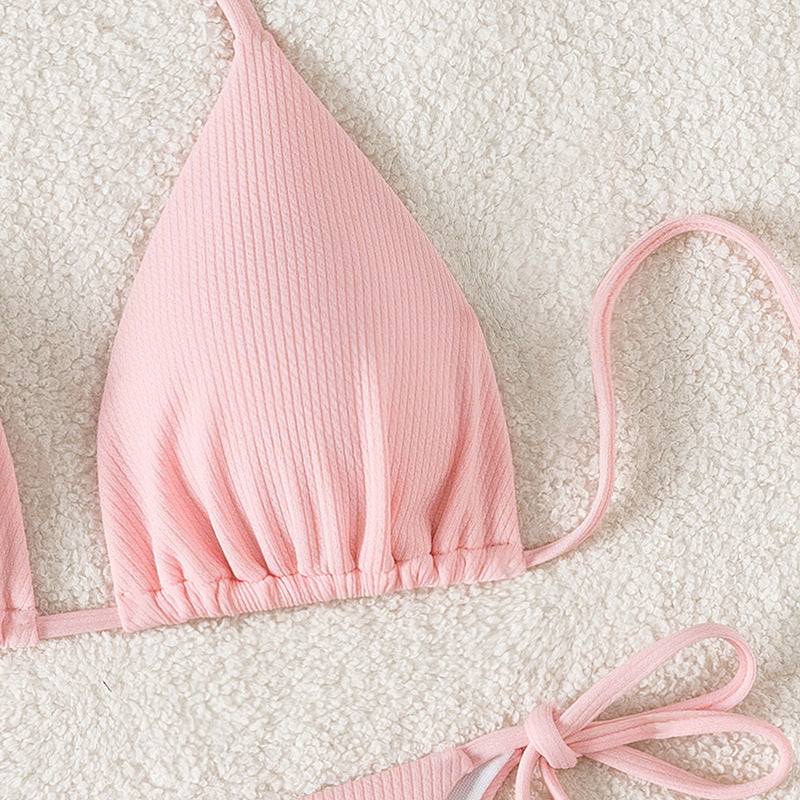 Damen Triangel-Bikini mit verstellbaren Riemen und raffinierten Details EB