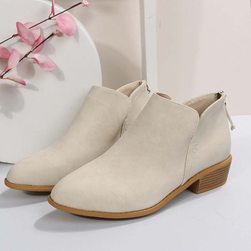 Damen nan schlanke knöchelhohe Stiefelette aus Microvelours mit verdecktem Fersenreissverschluss und leichtem Blockabsatz EB
