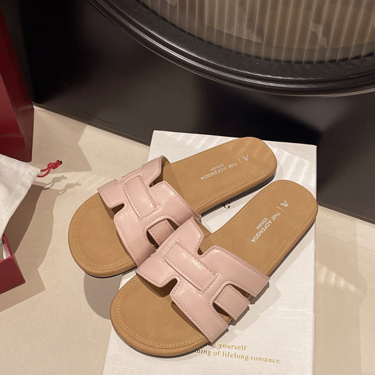 Damen Elegante Slide-Sandalen mit funkelndem Metallverschluss EB