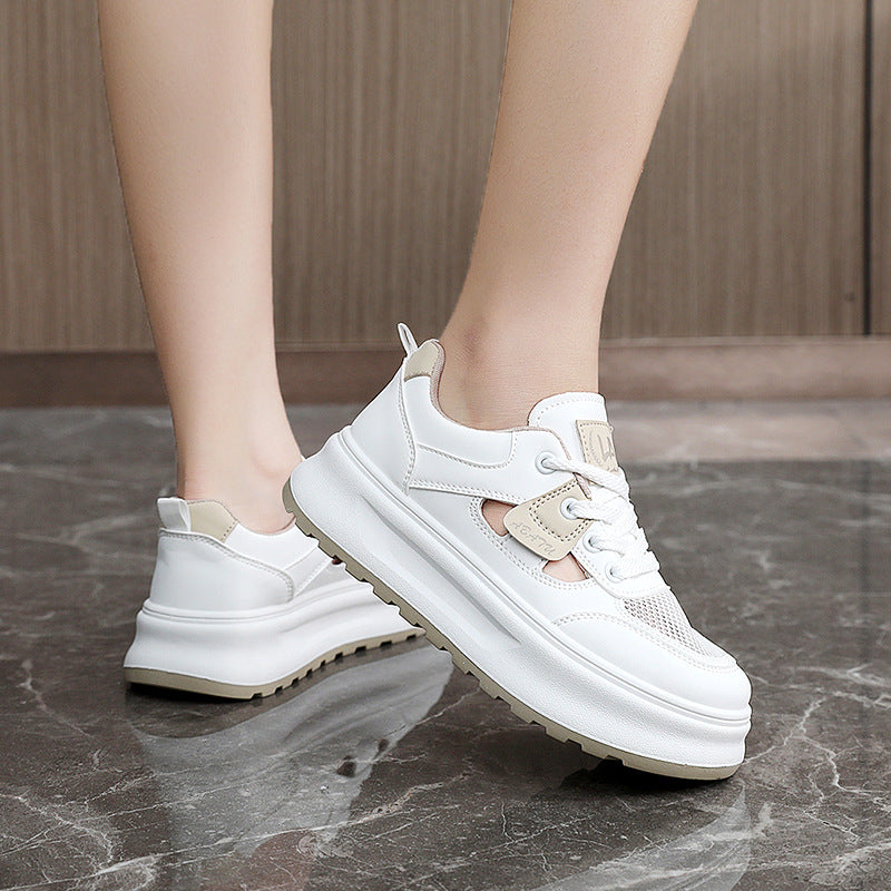 Damen sportliche Sneakers mit atmungsaktiver Mesh-Oberfläche und gepolsterter Sohle EB