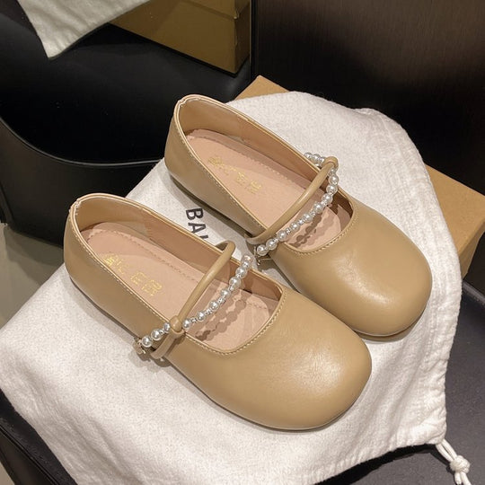 Damen elegante Ballerinas mit Perlenakzenten EB