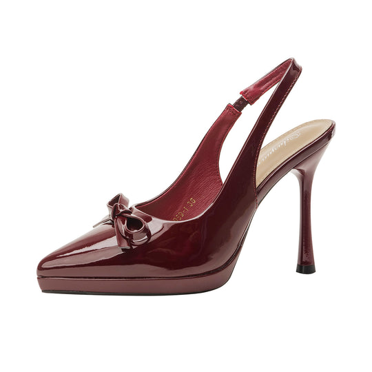 Damen elegante Slingback-Pumps mit dekorativem Schleifendetail EB