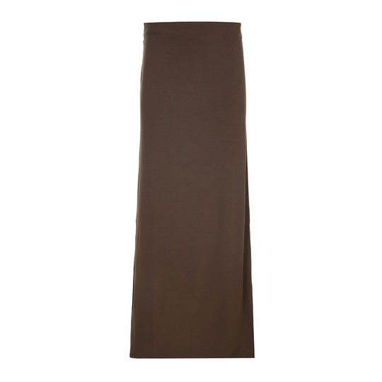 Damen nan taillierter Maxirock mit hohem Bund, geradem Fall und seitlichem Schlitz EB