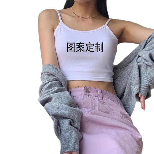 Damen Crop-Top mit feinen Spaghettiträgern und körperbetontem Schnitt EB