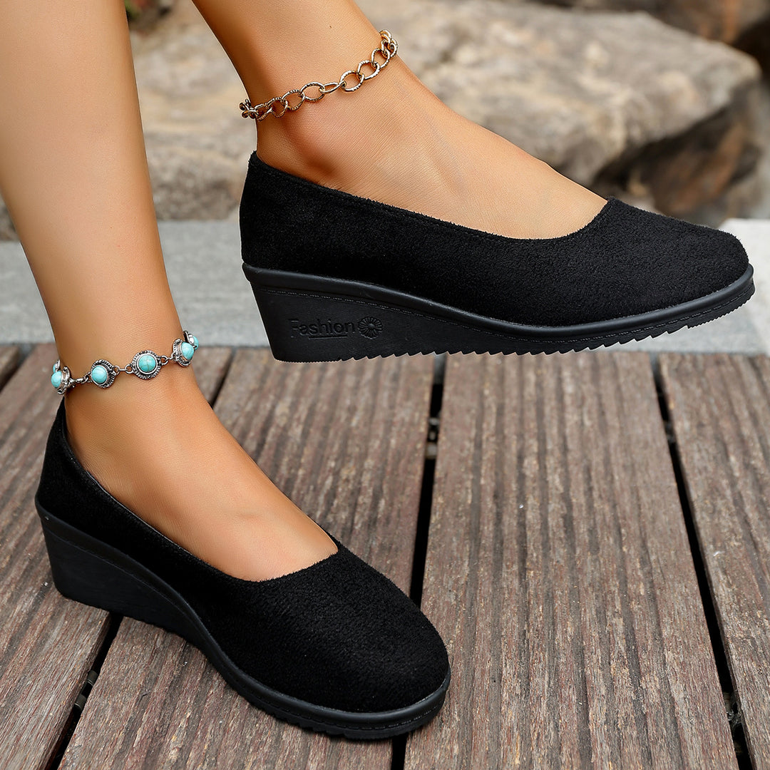 Damen Wedge-Pantoletten mit elegantem Obermaterial und rutschfester Sohle EB