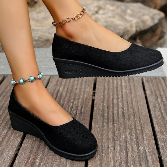 Damen Wedge-Pantoletten mit elegantem Obermaterial und rutschfester Sohle EB