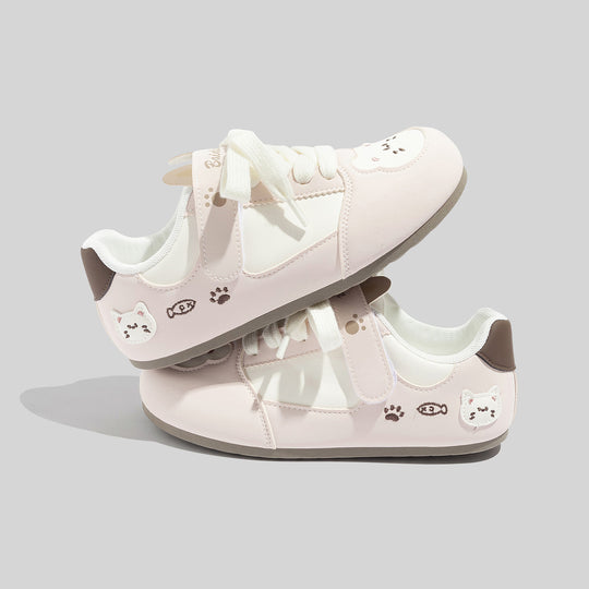 Damen Sneakers mit niedlichem Katzenmotiv und bequemer Dämpfung EB