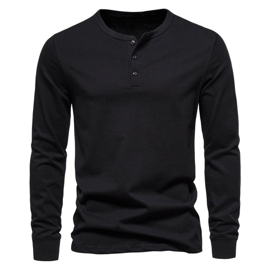 Herren Langarm-Henley-Shirt mit Knopfleiste und hohem Tragekomfort EB