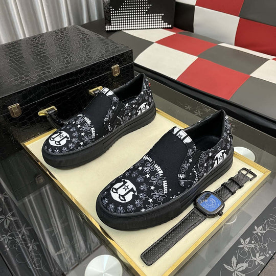 Damen Modische Slip-On Sneakers mit kreativen Druckmotiven von EB