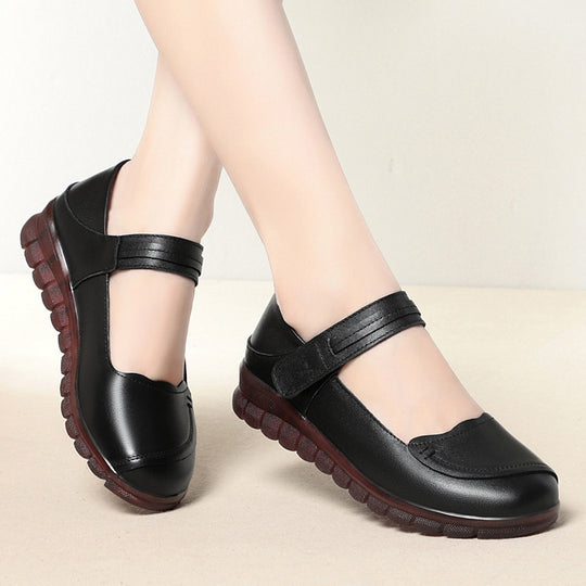 Damen Komfortable Mary Jane Slipper mit verstellbarem Riemen und ergonomischem Fußbett EB