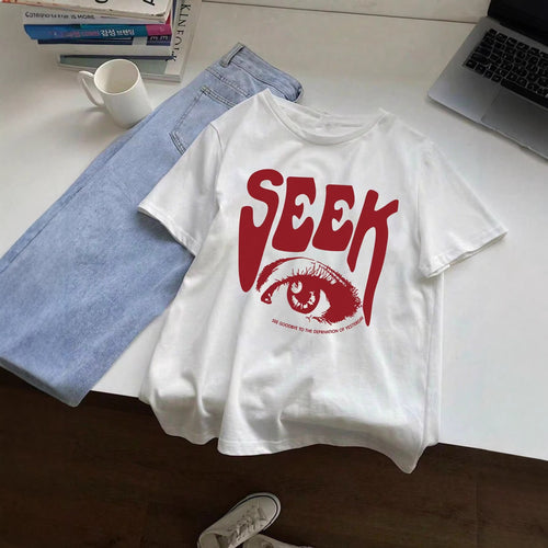 Damen T-Shirt mit auffälligem Grafikdruck EB