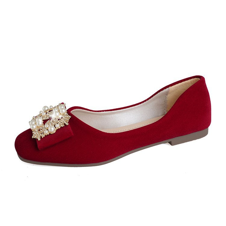 Damen elegante Ballerinas mit funkelndem Schleifen-Design und edlen Strassverzierungen EB