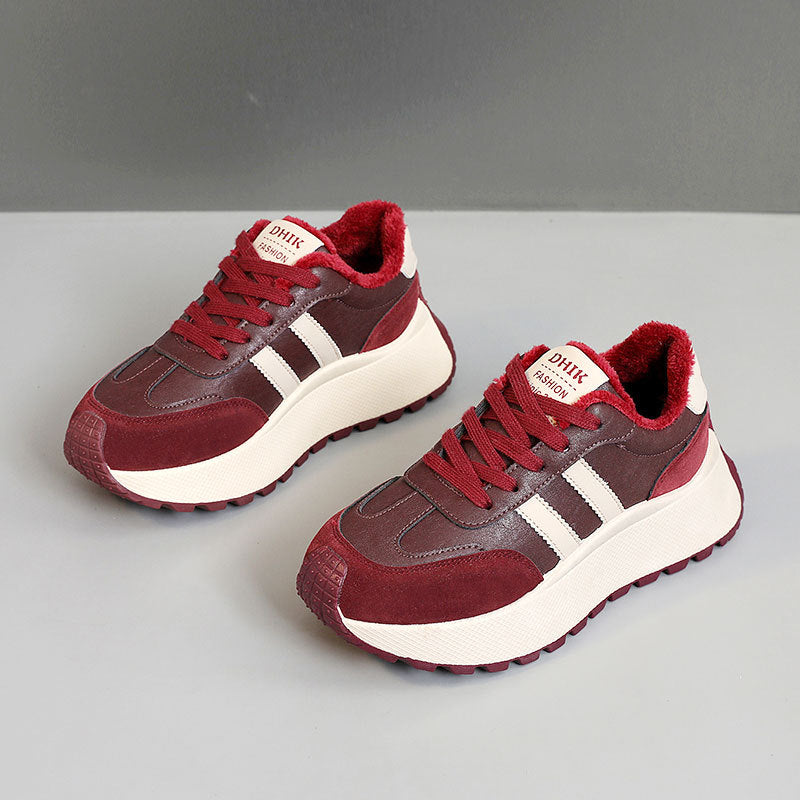 Damen gemütliche und stylische Sneakers mit kuscheligem Innenfutter EB