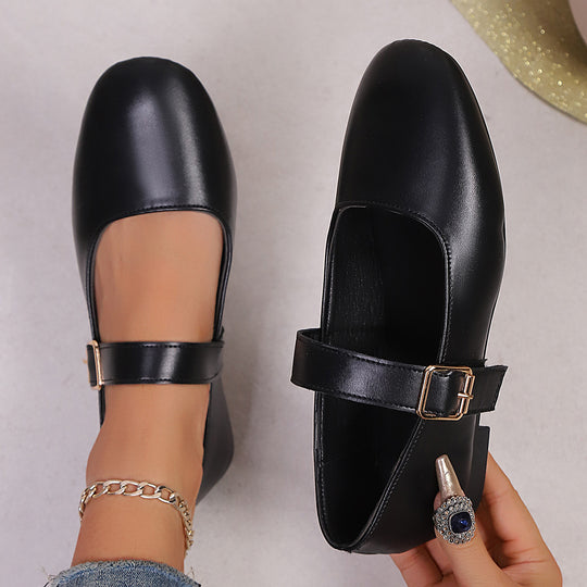 Damen Ballerina-Schuhe mit verstellbarem Riemendesign und bequemem Fußbett EB