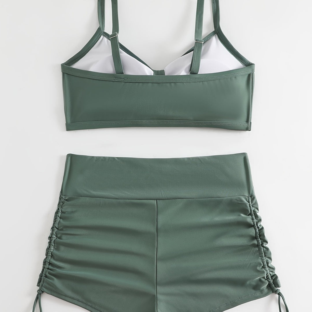 Damen Sportliches Bikini-Set mit innovativem Rüschendesign EB