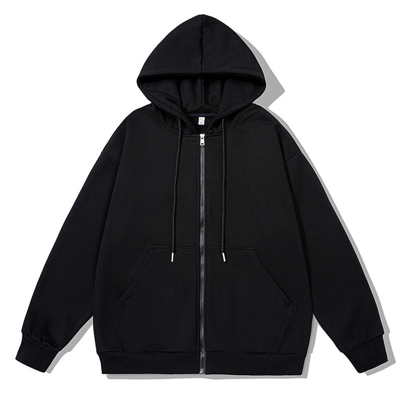 Unisex oversized Kapuzenjacke mit ausladendem Schulterschnitt, durchgehendem Reißverschluss und French-Terry EB