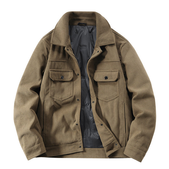 Herren Cordjacke mit gesteppter Thermofütterung und aufgesetzten Brusttaschen EB